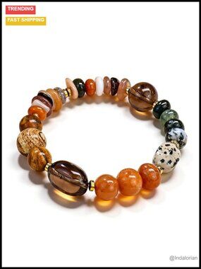 Boho Beaded Bracelets for Women Handmade Stretchy Gemstone Bead Bracelet Summer